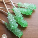 Rock candy sugar crystal lollipops
