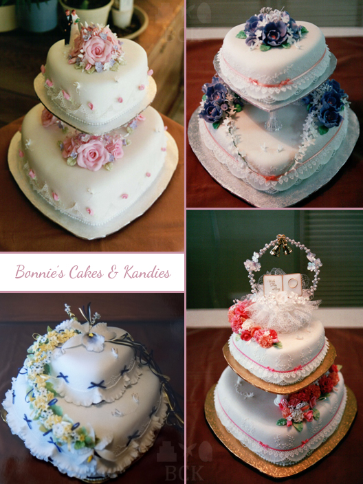 Heart-shaped wedding cakes – a popular style from the late 1980s-early 1990s  |  Bonnie’s Cakes & Kandies