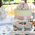 Tower of butterflies, roses and pearls  {Rainbow Beach Wedding Cake}