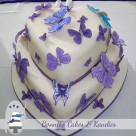 Purple butterfly wedding cake