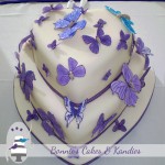 Pretty purple butterflies for a Gympie wedding cake 