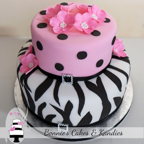 Zebra print animal cake