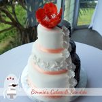 Modern or traditional cake design? Why not both! {Rainbow Beach Wedding Cake}