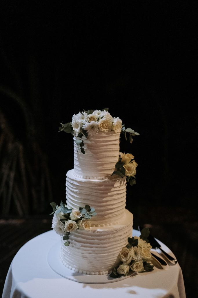 Gluten and dairy free wedding cake at Fraser Island